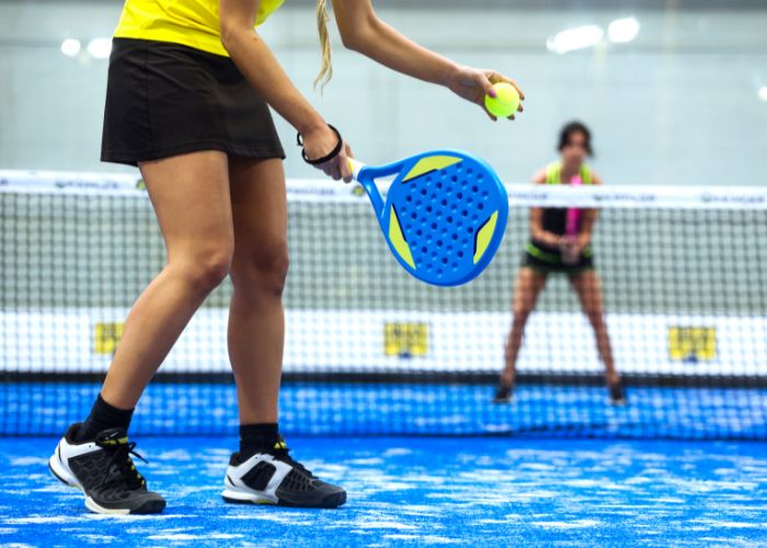 Man playing padel tennis