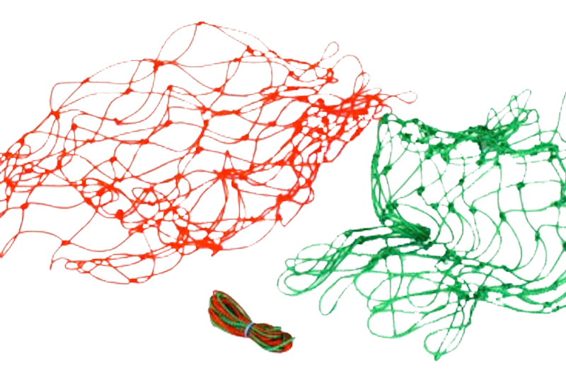 Club Standard Green / Orange Netball Nets (Pair)