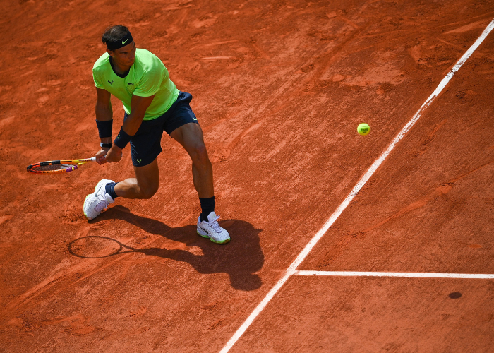 nadal playing tennis