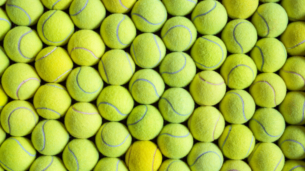 tennis net blue skies